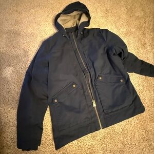 Duluth Trading Co Navy Hooded heavy jacket